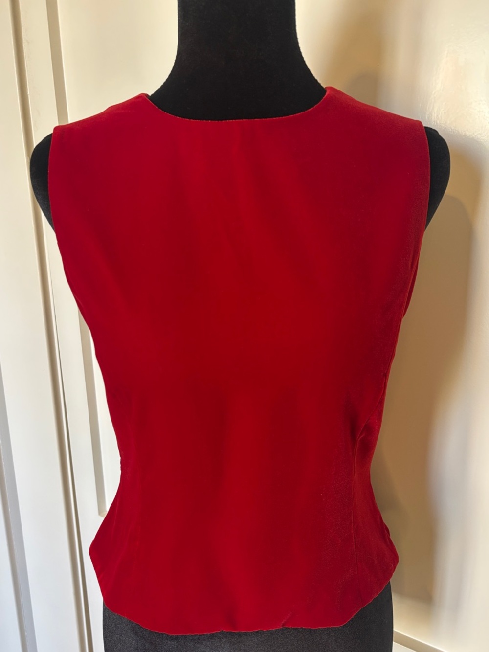 Armani Exchange Red Sleeveless Crewneck velvety blouse